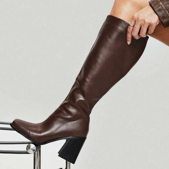 Princess Polly Renzo brown Knee High Boots size 7 - Picture 4 of 4